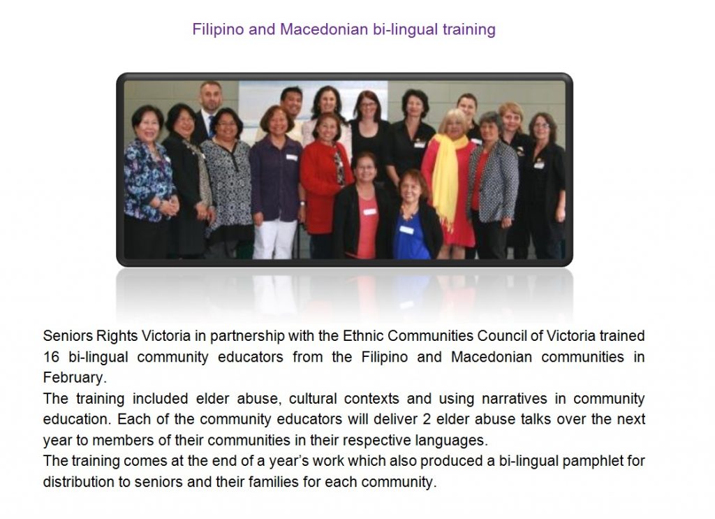 Filipino and Macedonian bi-lingual training